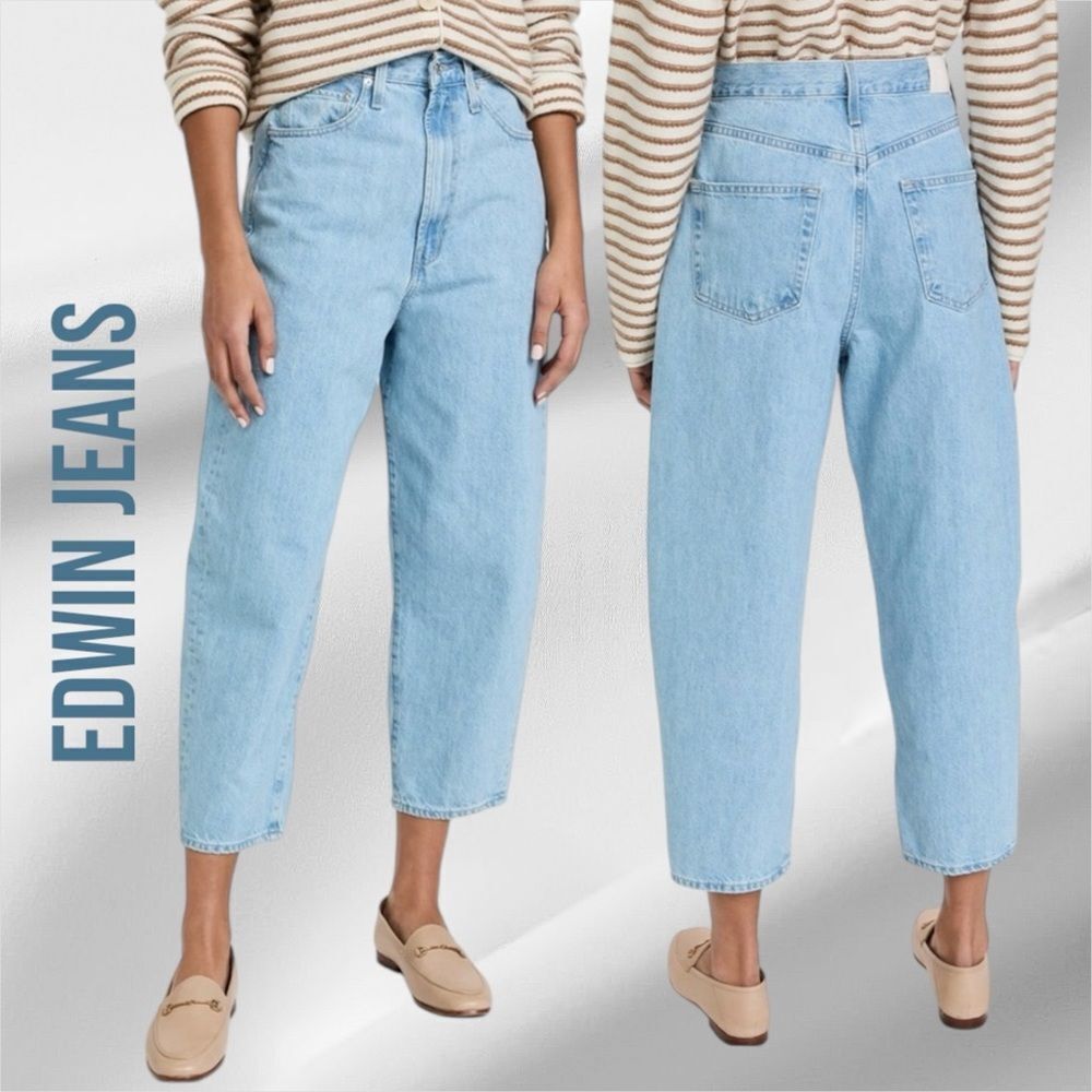 EDWIN ANTHROPOLOGIE Women’s Dani Barrel Jeans in the Size 26 in Escape Blue